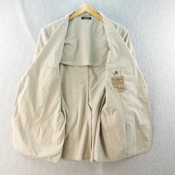 Vintage LL Bean Men's 40R Beige‎ Blazer Sport Coat Two Button Collared Preppy - Picture 5 of 12